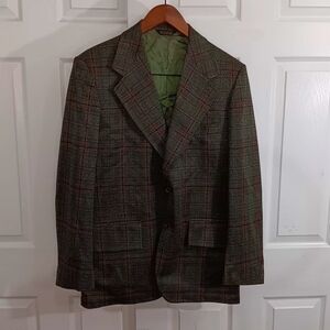 Sportsman Knits Richman Brothers, Vintage plaid blazer, sports coat, 40L